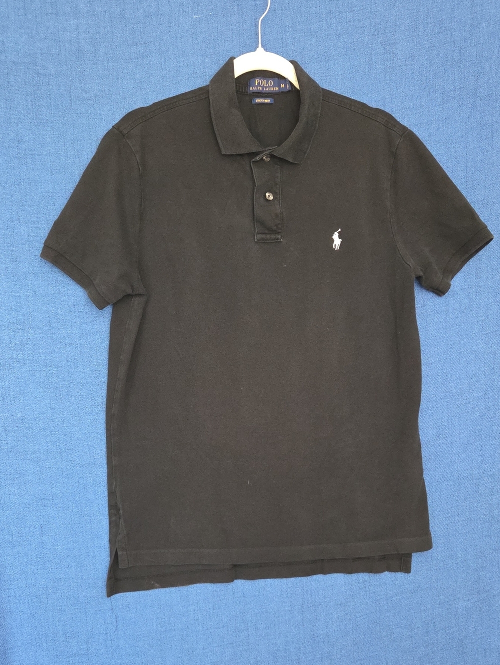 Polo by Ralph Lauren Black Stretch Mesh Short-Sleeve Polo with White Pony Size M - Picture 2 of 7